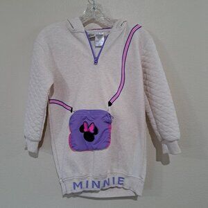 Disney Minnie Mouse Girls Large sweater with puffer sleeves and attached purse